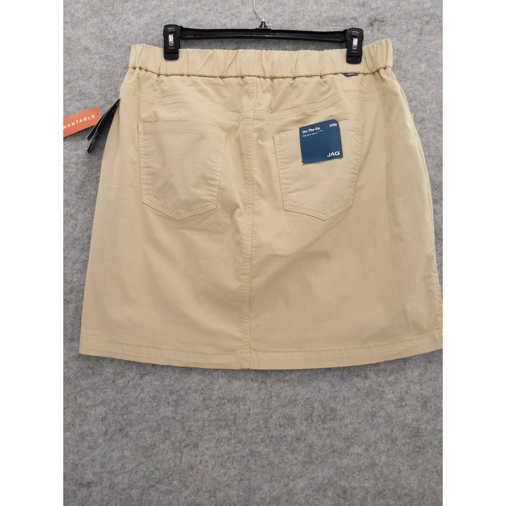 JAG On The Go Skort Women 16W Stone Beige Mid Rise Pull On Stretch Pocketed NWT - Picture 4 of 9